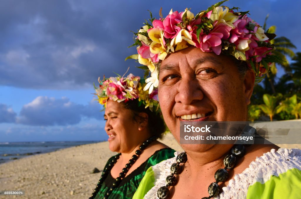 Reife Frauen polynesischen Pazifikinsel - Lizenzfrei Pazifik Stock-Foto