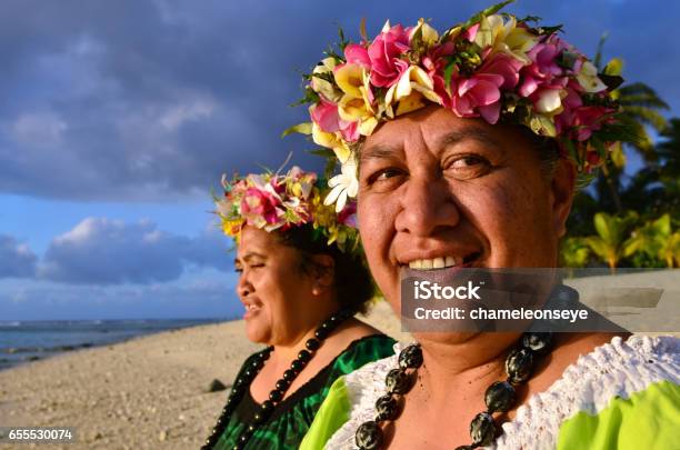 Mature Polynesian Pacific Island Women Stock Photo - Download Image Now - Pacific Ocean, People, Cook Islands