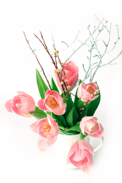 istock Spring bouquet of pink tulips 655540448