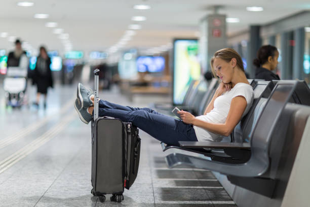 istock Young female passenger at the airport 655552074
