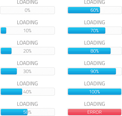 Loading Bars Error Loading Bars Elements Set Stock Illustration - Download Image Now ...
