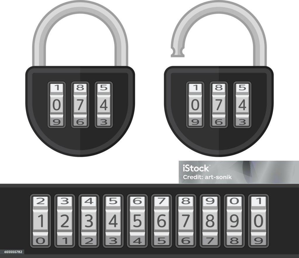 Code Style Lock Vector Code Lock Stock Illustration - Download Image Now - Number ...