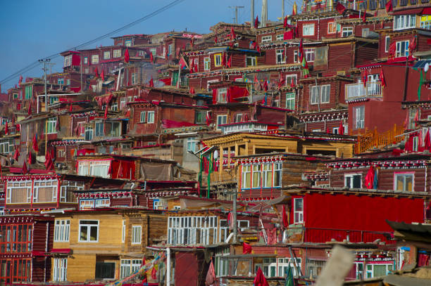 istock Top view monastery at Larung gar (Buddhist Academy) , Sichuan, China 655557888