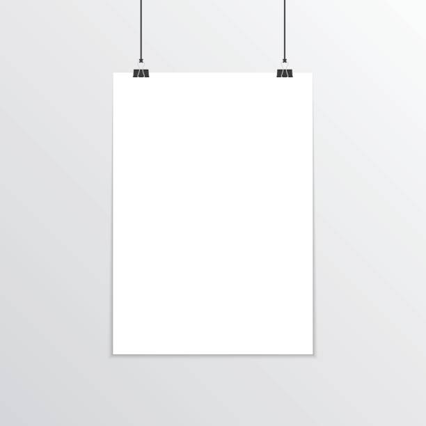 ilustrações, clipart, desenhos animados e ícones de maquete realista cartaz a4. - mock up cards gray white
