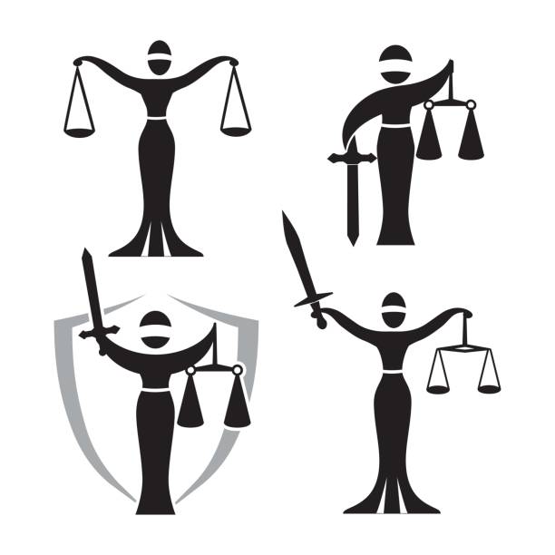블랙 레이디 정의 설정 - scales of justice stock illustrations