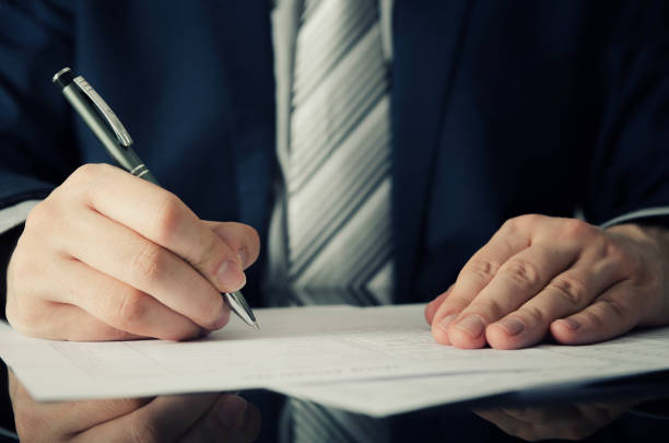 istock Businessman signs a contract 655561352