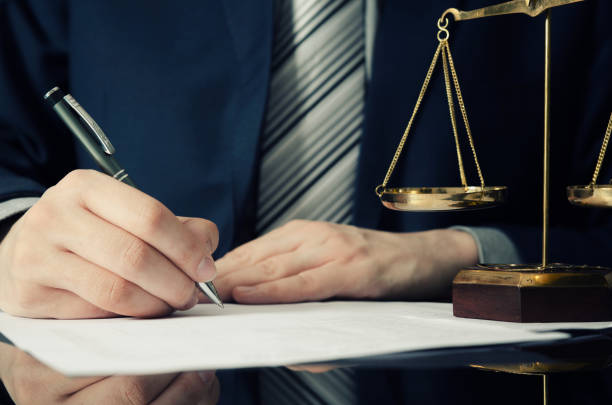 istock Lawyer working with agreement in office 655563434