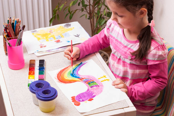 istock little girl paints 655569930