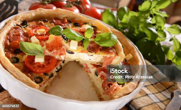 Quiche Stock Photo - Download Image Now - Baked, Basil, Beef