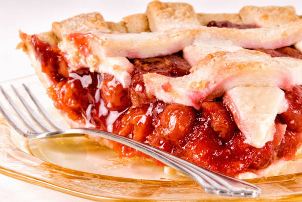 自家製桜のパイのスライス - pie pastry crust cherry pie cherry ストックフォトと画像
