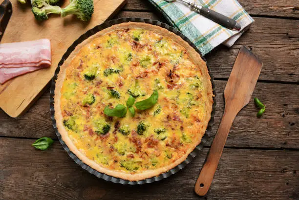 quiche with broccoli and ham