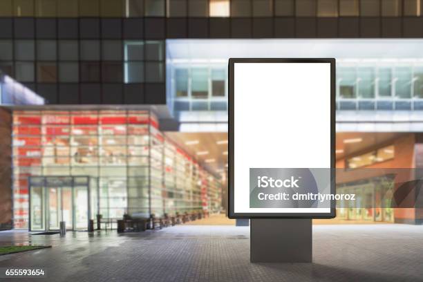 Blank Advertising Stand Stock Photo - Download Image Now - Shopping Mall, Billboard, Poster