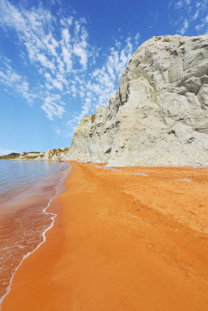 spiaggia di xi - greece crete beach island foto e immagini stock