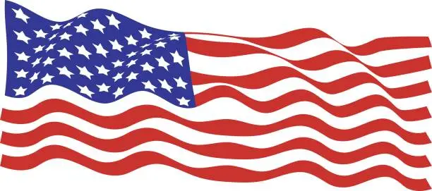 Vector illustration of American flag