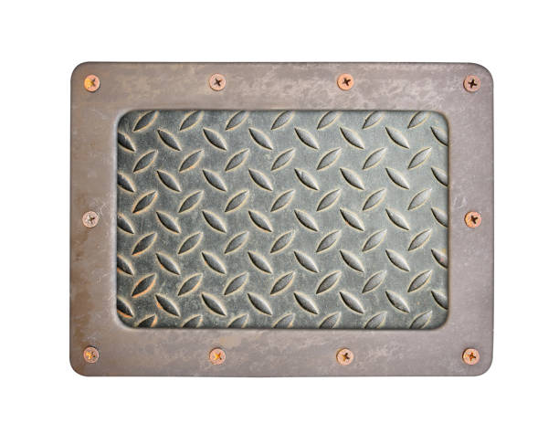 istock steel background plate with frame and screws 655613472