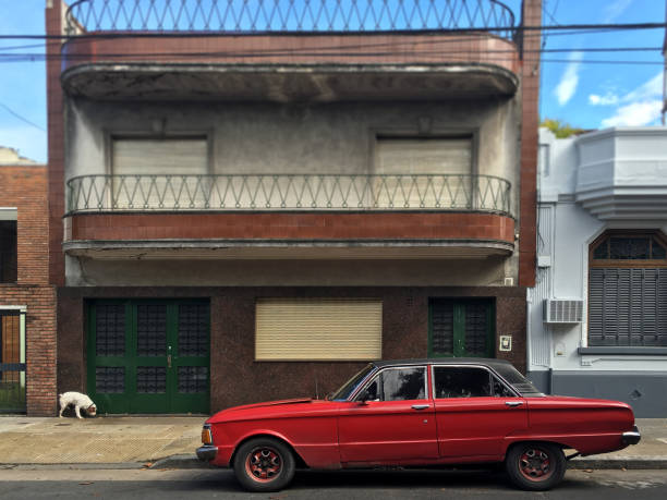 istock Vintage car parked in the street 655616608