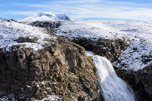 A small waterfall at the volcano Snæfell, situated in the highlands of the eastern Iceland.