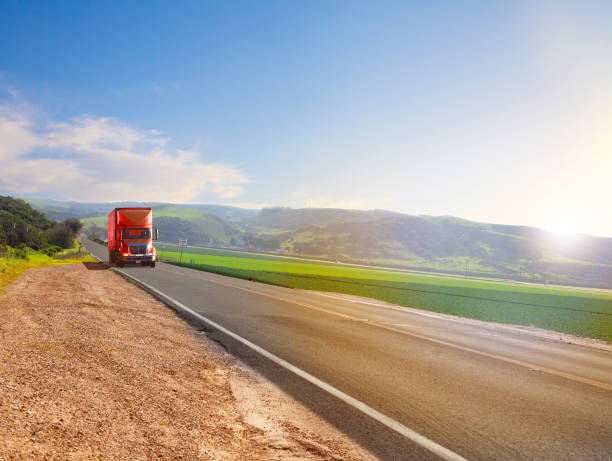 Red Truck on a country road