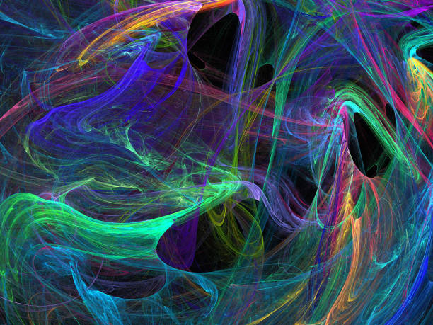 istock image of one Digital Fractal on Black Color 655626876