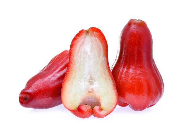 istock fresh rose apple with slice isolated on white background 655626942