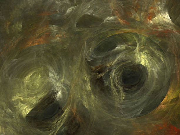 istock image of one Digital Fractal on Black Color 655627186
