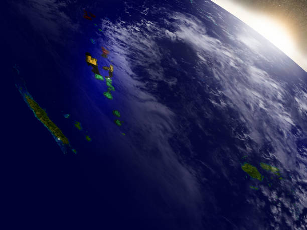 istock Vanuatu with flag in rising sun 655630064