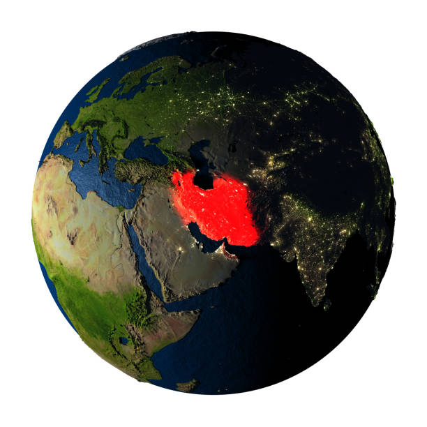 istock Iran in red on Earth isolated on white 655631270