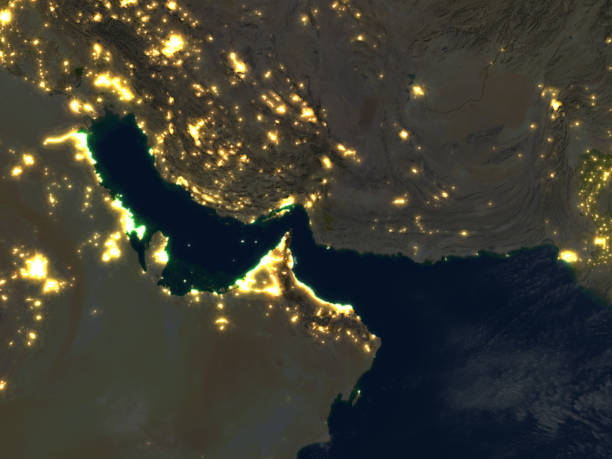 istock Persian Gulf at night on planet Earth 655633950