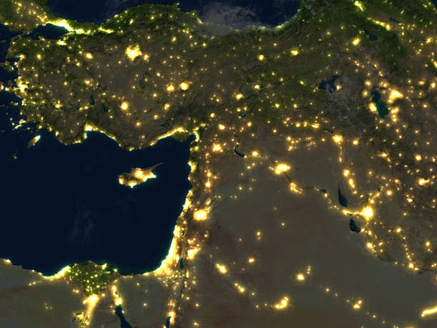 istock Middle East at night on planet Earth 655633952