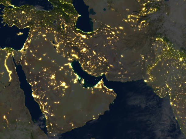 istock Arab Peninsula at night on planet Earth 655633954