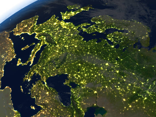 istock Europe at night on planet Earth 655634392