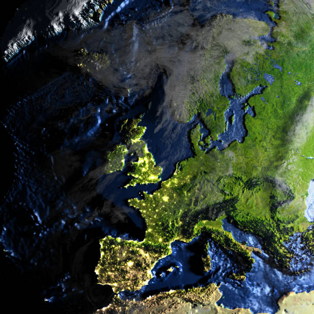 istock Europe on Earth - visible ocean floor 655634456