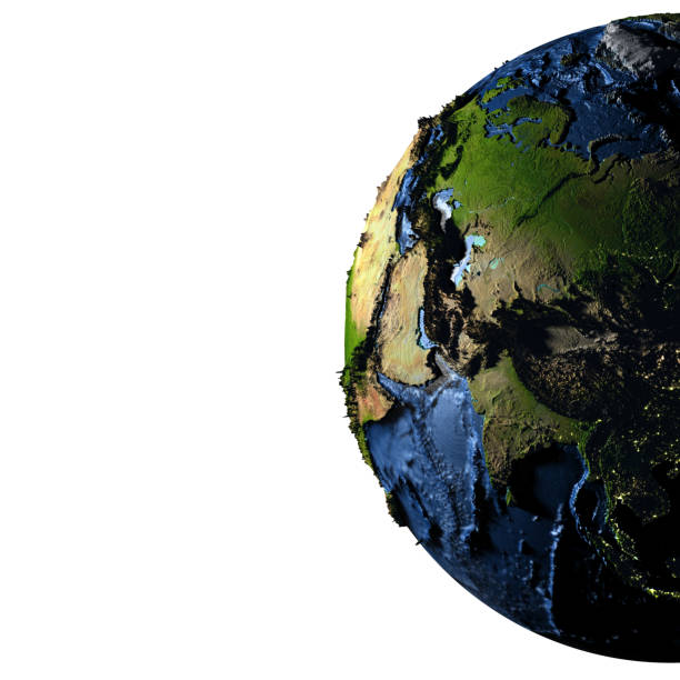 istock Central Asia on Earth with exaggerated mountains 655634486