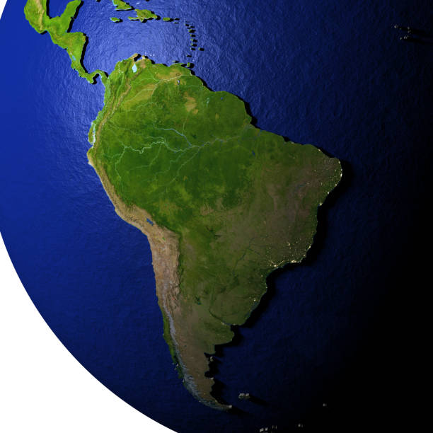 istock South America on model of Earth with embossed land 655634528