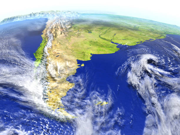 istock Patagonia on realistic model of Earth 655637620