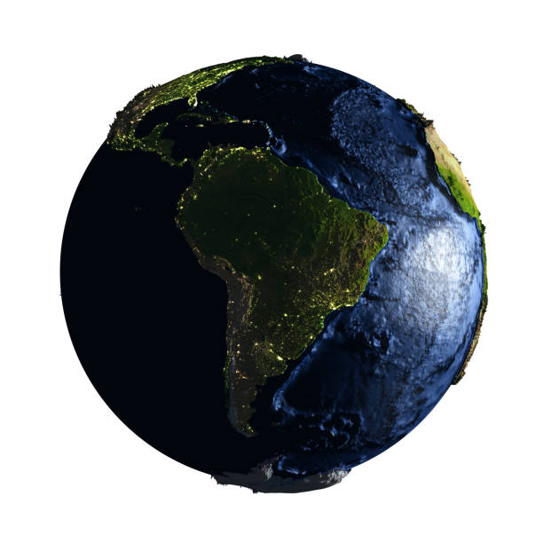 istock South America on Earth at night isolated on white 655637682