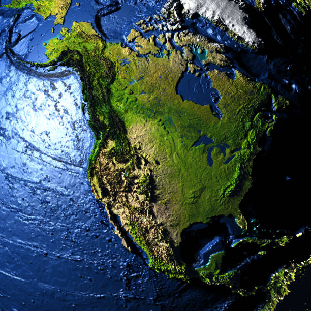 istock North America on Earth with exaggerated mountains 655637998