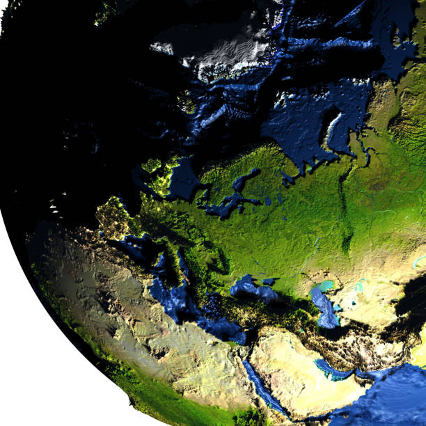 istock Europe on Earth with exaggerated mountains 655638322