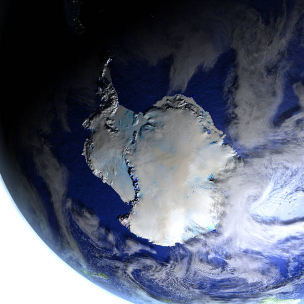 istock Antarctic on realistic model of Earth 655641172