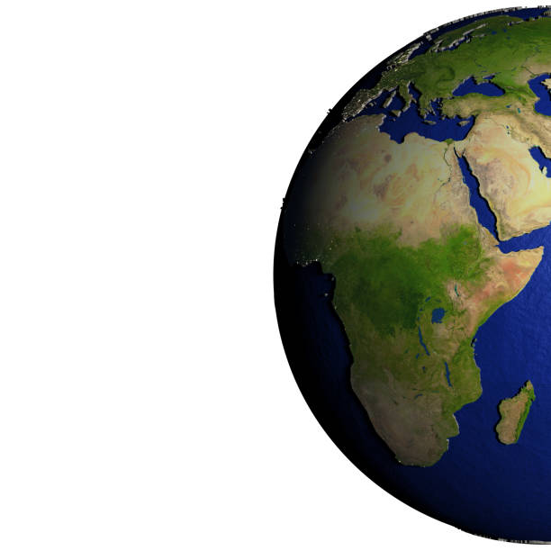 istock Africa on model of Earth with embossed land 655641210