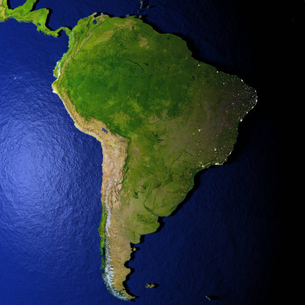 istock South America on model of Earth with embossed land 655641728