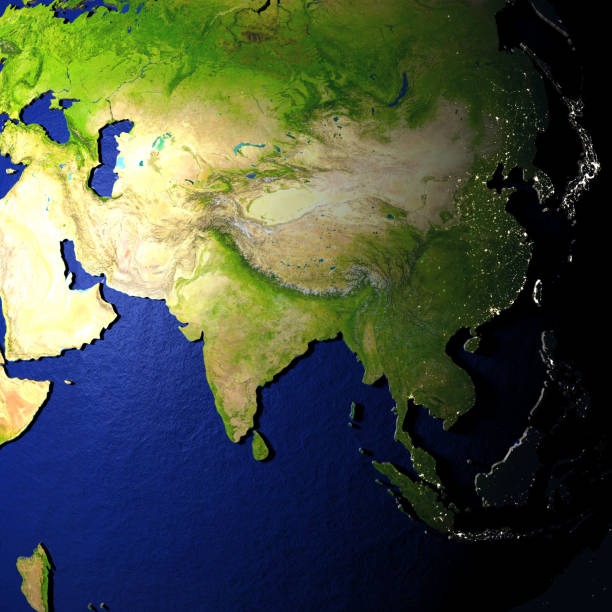 istock Asia on model of Earth with embossed land 655641730