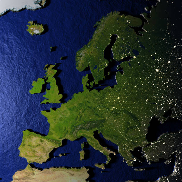 istock Europe on model of Earth with embossed land 655641732