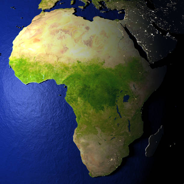 istock Africa on model of Earth with embossed land 655641734