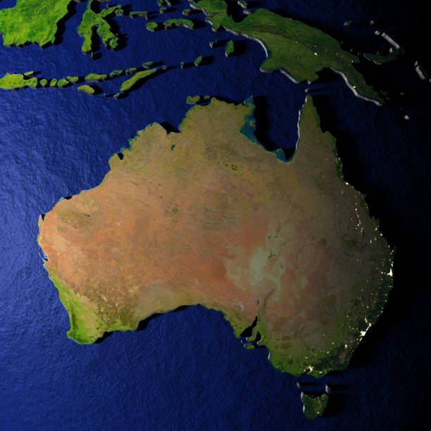 istock Australia on model of Earth with embossed land 655641740