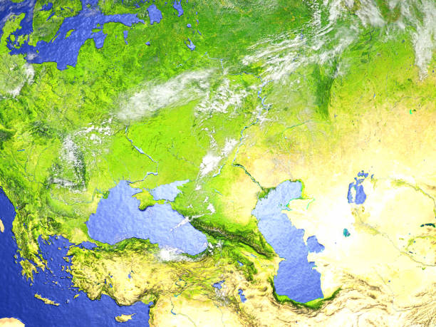 istock Western Asia on realistic model of Earth 655643932