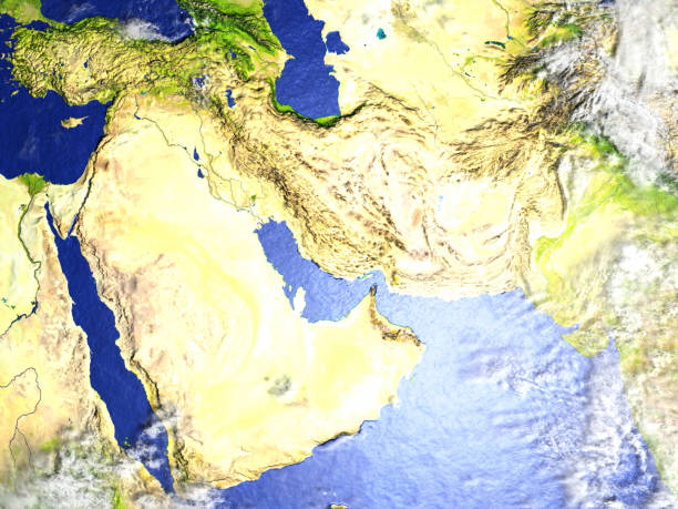 istock Arab Peninsula on realistic model of Earth 655643940