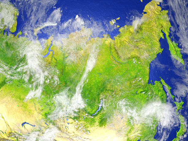 istock Siberia on realistic model of Earth 655643952