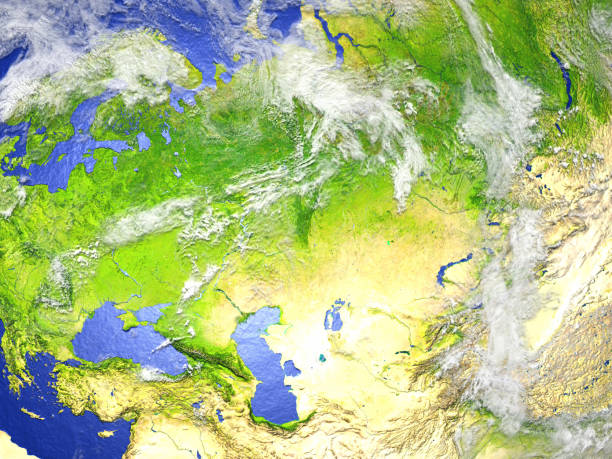 istock Western and central Asia on realistic model of Earth 655643962