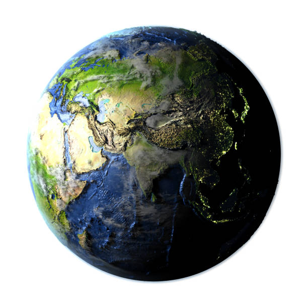 istock Asia on Earth isolated on white 655644198